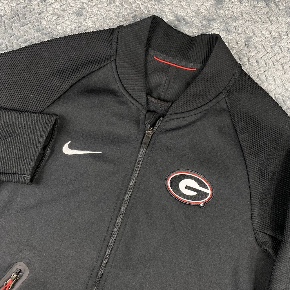 Nike Georgia Bulldogs Team Issued Jacket Mens Medium Black Nike Full Zip Dri-Fit